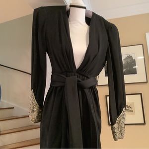 Black silk gown size 8 low neckline